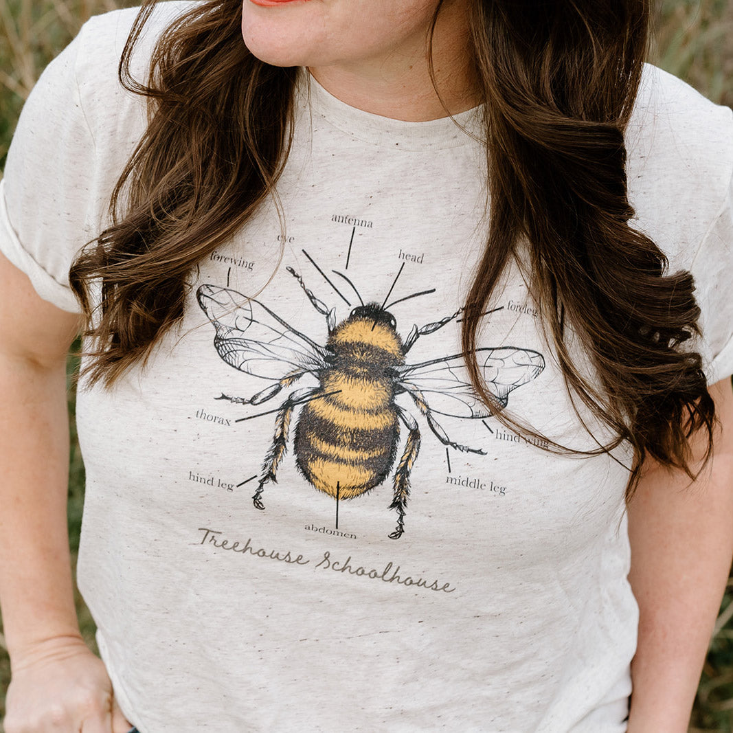 Unisex Bee Anatomy T Shirt Treehouse Schoolhouse