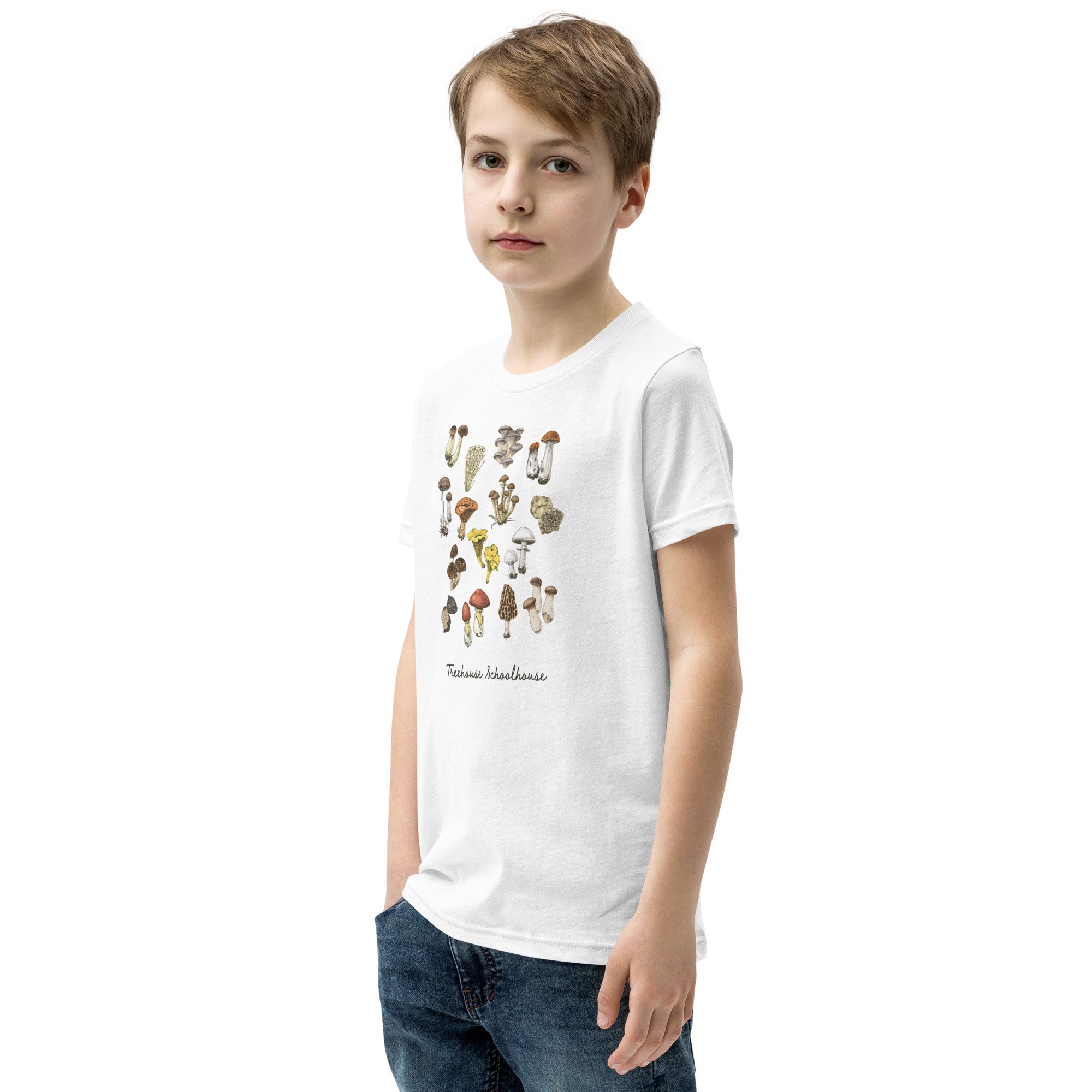 Youth Mushroom Varieties T Shirt Treehouse Schoolhouse